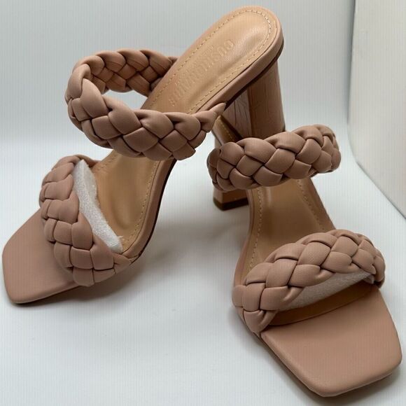 CUSHIONAIRE Technology Women's Iris braided Heel Sandal +Memory Foam 6 BLUSH - Picture 7 of 7